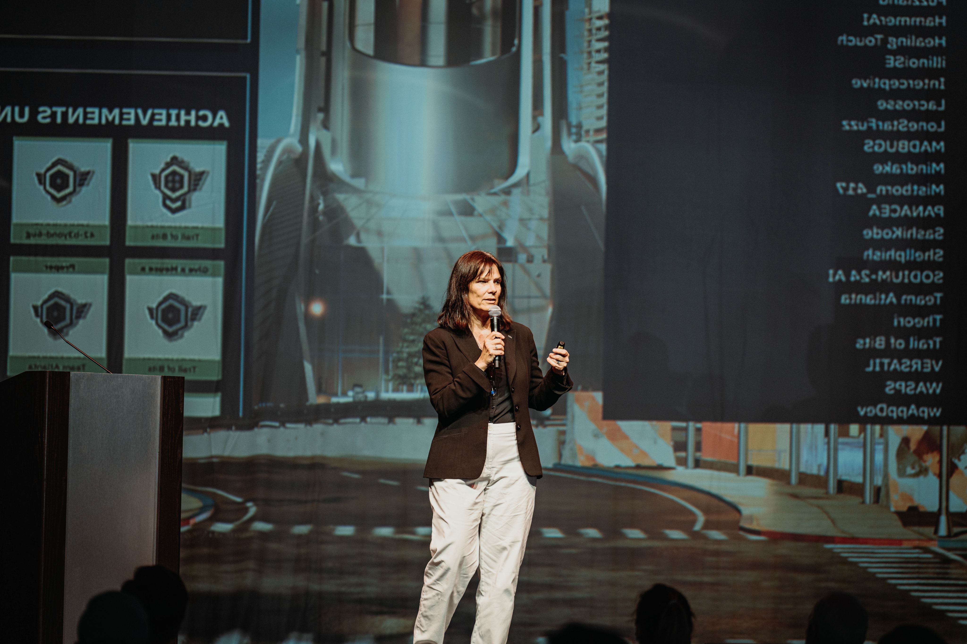 Dr. Kathleen Fisher, presenting at DEFCON.