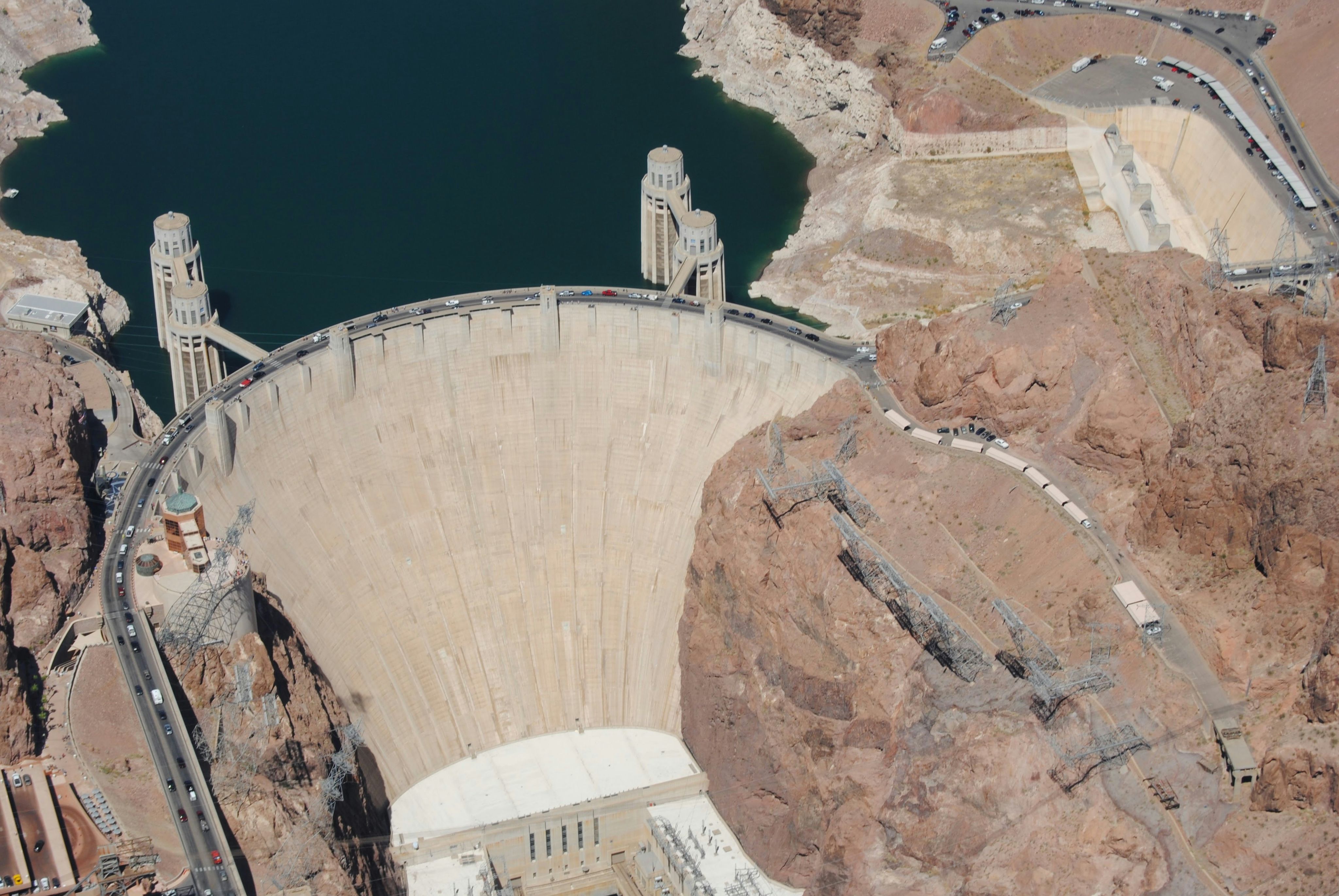 The Hoover Dam from above